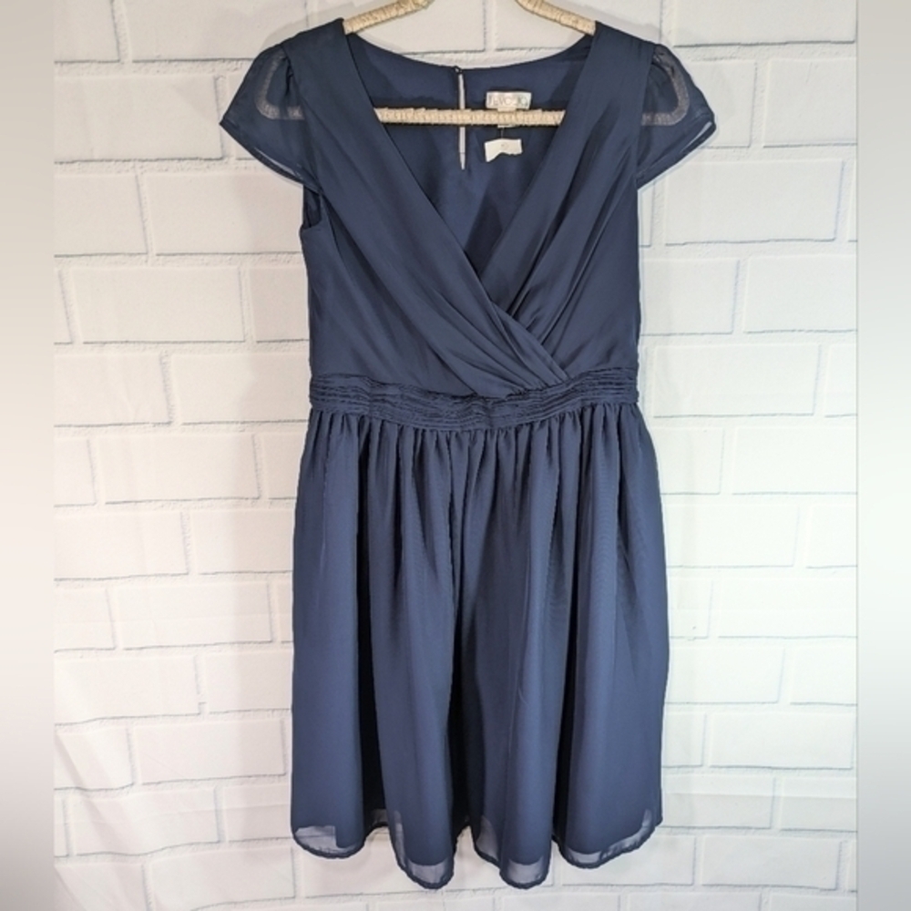 Tevolio Navy Faux Wrap Dress